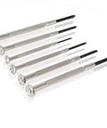 Six Piece Mini Precision Screwdriver Set With Phillips Sizes 0 And 1 And Flathead Sizes 1.4mm 2.0mm 2.4mm And 3.0mm