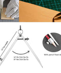 Robust Badass 12 Inch Heavy Duty Spring Divider Compass With Adjustable Metal Body And Secure Pencil Clip shown with leatherworking.