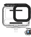 Front view of the Insta360 Ace Pro Waterproof Dive Case With Bracket Screw 45m 148ft Deep Underwater Housing for action cameras.