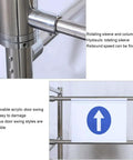 Rock Solid Stainless Steel Swing Gate For Grocery Stores And Warehouses Featuring Smooth Automatic Closing Safety Rail displaying removable acrylic door swing and hydraulic rotating sleeve.