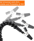 Close-up of the rotatable alligator clip on the Soldering Helping Hands Clamp Stand with flexible gooseneck arms for electronics repair.