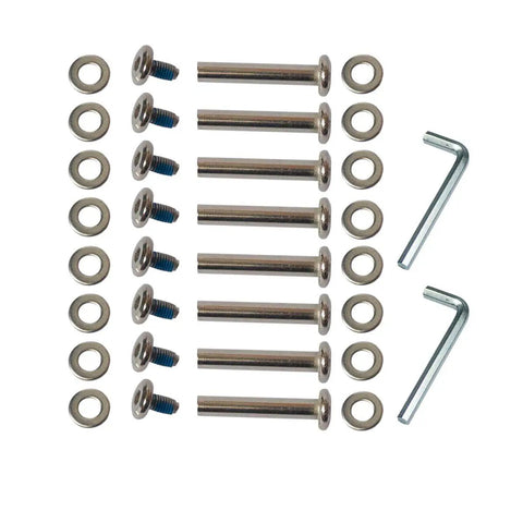 Inline Skate Wheel Axle Repair Kit With 6mm Hex Shaft Screws And 30mm Length Includes 8 Shafts 8 Screws 16 Washers 2 Wrenches