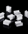 Heavy Duty Aluminum Heat Sink Kit 10 Pcs Triode Voltage Regulator Cooling Fins Metal Radiator For Electronics Computers Industrial Equipment Lightweight Quick Install Durable Thermal Management For Chips, 10-piece silver TO-220 heatsinks