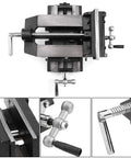 Top view of 6 Inch Drill Press Vise With Cross Slide, Built Like A Tank Heavy Duty Milling Vise Holder, showing clamps and handles.