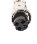 GX16 4 Pin Aviation Socket Connector Cable, male head, rugged metal shell, PVC insulation, for aircraft electronics, close-up view