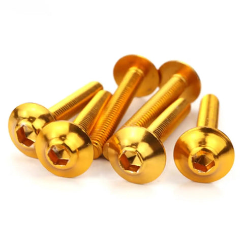 Dope Motorcycle Bolt Kit With Washers Nuts And Screws For Monster Series Sport Bikes, Metric Hex Fasteners For Secure Mounting And Easy Install On 695 696 796 797 821 1200 Models, yellow hex bolts