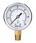 0-60 Psi Pressure Gauge With 2 Inch Dial And 1/4 NPT Lower Mount, Waterproof Stainless Steel Case, IP67 Rated