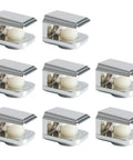Premium Zinc Alloy Glass Shelf Brackets And Wall Mount Clamps An 8 Piece Heavy Duty Set with chrome finish for 5-8mm glass panels