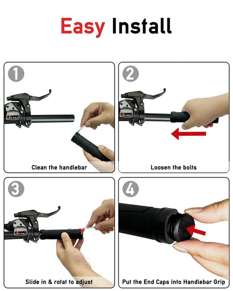Installation steps for Non Slip Bike Handlebar Grips For Mountain BMX Beach Cruiser And Kids Bikes Replacement Rubber Ergonomic Hand Grips