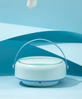Foldable Mini Washing Machine 4.8 Liter Portable Compact Laundry Soaker For Underwear Baby Clothes And Towels in blue on a solid background.