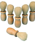 Easy Grip Stubby Paint Brushes Set Of 6 With Smooth Round Wood Handles, Short Bristles For Easy Control displayed on white background