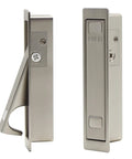 Pocket Door Pull Handle For Flush Mount Sliding Doors In Brushed Nickel Finish Low Profile Recessed Edge Pull With Press To Pop Out