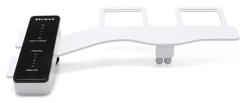 Slim Modern Bidet Toilet Attachment With Dual Self Cleaning Nozzles, Fresh Water Sprayer, Adjustable Water Pressure, Non Electric, Quick DIY Install in 15 Minutes, Black Finish.