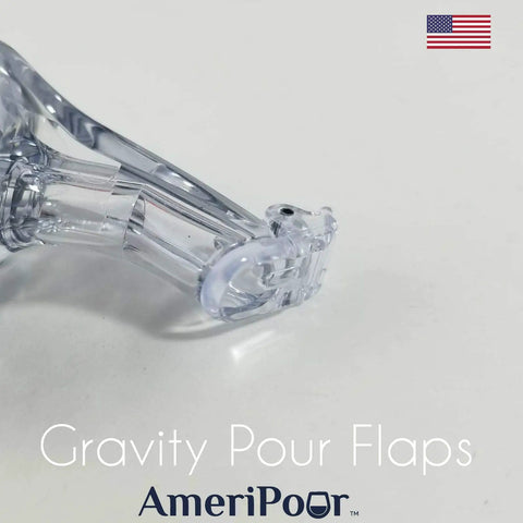3 Pack Measured Liquor Pourers With Collared 3 Ball Design BPA Free No Leaks No Cracks Made In USA Perfect 1.5 Oz Pour Every Time Great For Wine Clear Bar Spouts close-up clear plastic pour spout