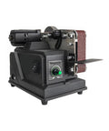 Mini Belt Sander For Jewelry Polishing Multifunctional Electric Grinder Machine positioned on a workbench for detail sanding.