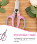Pink Flower Shears For Easy Pruning And Plant Care No Fuss Garden Tool With Safety Handle Lightweight Trimming Scissors For Gardening And Home Maintenance Boss Level Cut For Flowers And Branches, stainless steel blades