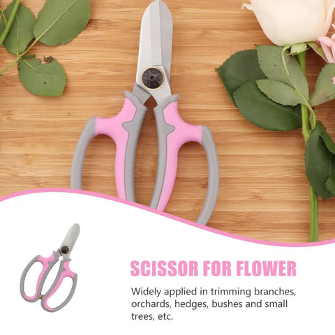 Pink Flower Shears For Easy Pruning And Plant Care No Fuss Garden Tool With Safety Handle Lightweight Trimming Scissors For Gardening And Home Maintenance Boss Level Cut For Flowers And Branches, stainless steel blades