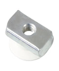 20 Pack Heavy Duty 3/8-16 Strut Channel Cone Nuts and Twirl Fasteners for Unistrut Channels close-up view of cone nut with silver finish