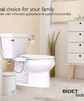 Ultra Slim Bidet Attachment With Switchable Left And Right Control And Dual Nozzles For Female And Posterior Cleaning Hinged Design