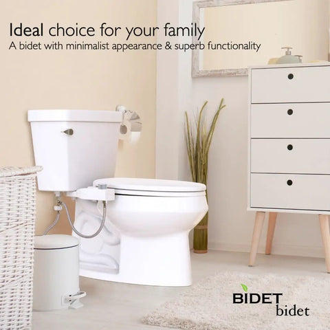 Ultra Slim Bidet Attachment With Switchable Left And Right Control And Dual Nozzles For Female And Posterior Cleaning Hinged Design