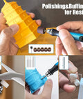 Resin Polishing Tools Kit with electric drill pen and bits for deburring and polishing resin crafts
