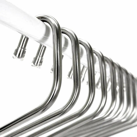 Heavy Duty 8mm Stainless Steel Pants Hanger With V Hook And Reverse S Non Slip Grip For Jeans And Trousers Closet Organizer Gray