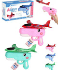 Dinosaur Foam Glider Launcher Toy With 8 Inch Foam Glider in pink, blue, and green with packaging showing dual flight mode.