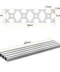 T Slot 2080 Aluminum Extrusion Profile 400mm By 80mm European Standard Heavy Duty Linear Rail Frame For 3D Printer CNC DIY Projects Silver Tone Built To Last And Easy To Build For Prototyping And Home Shop, 6063-T5 section view
