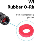 Rugged Aluminum Tire Valve Stem Cap Covers 4 Pack For GMC And More Universal Fit with rubber O-ring air seal detail