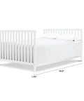 Hidden Hardware Kid Friendly Twin And Full Size Bed Conversion Kit For Cribs In White Safe Non Toxic NZ Pine Finish side view
