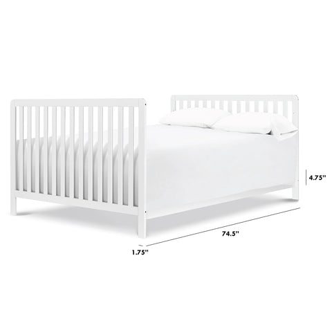 Hidden Hardware Kid Friendly Twin And Full Size Bed Conversion Kit For Cribs In White Safe Non Toxic NZ Pine Finish side view