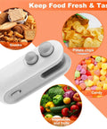 2 In 1 Mini Bag Sealer With Cutter And Magnetic Resealer, Rechargeable Heat Seal, Portable Snack And Food Storage device