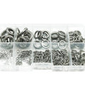 380 Piece 304 Stainless Steel Split Lock Washer Kit With 8 Sizes M2 M2.5 M3 M4 M5 M6 M8 M10 Pro Grade Durable Spring Lock Washers For Electronics, Automotive, Hobbyist Projects And Diy Hardware Needs in plastic organizer