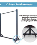 Heavy Duty Vinyl Roll Storage Rack With Wheels, 9 Layer Fabric Organizer Built Different To Handle 500 kg, Tough As Nails Steel Frame For Leather And Curtains showing column reinforcement design.