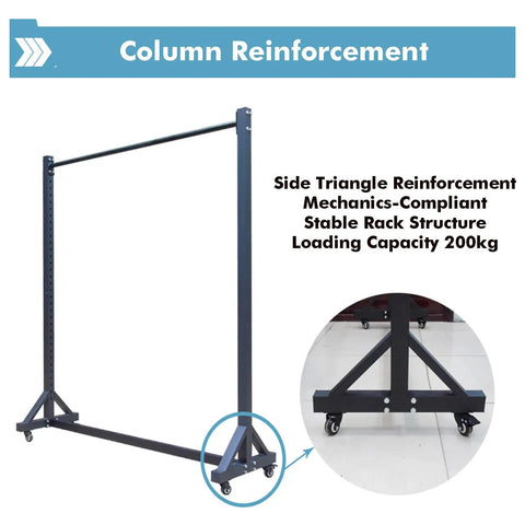 Heavy Duty Vinyl Roll Storage Rack With Wheels, 9 Layer Fabric Organizer Built Different To Handle 500 kg, Tough As Nails Steel Frame For Leather And Curtains showing column reinforcement design.