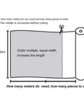 Diagram of Copper Shielding Mesh Fabric Woven Wire 99 Point 9 Percent Purity Non Magnetic Shield Screen detailing dimensions and cutting guidance