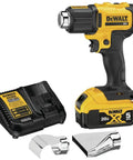 Workhorse Cordless 20V Max Heat Gun Kit with LED light, two nozzles, battery, and charger, 990°F capability, lock-on/off feature
