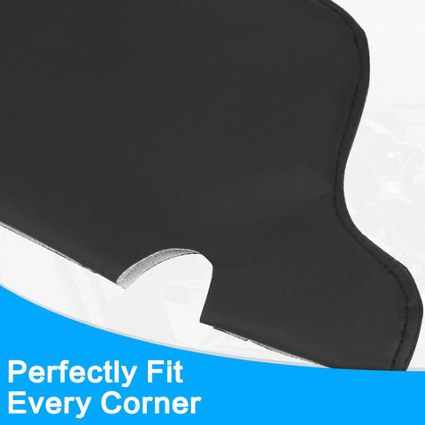 Close-up of Ford Mustang Sun Visor Cover 1994 To 2004 Vinyl Leather Trim Replacement with Black Stitch, highlighting fit.
