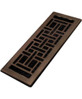 Oriental Style Floor Register 4x12 Inches Rubbed Bronze Finish 8 Pack - Decorative Steel Vent Grille With Damper Box For HVAC Duct Openings