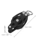 Marine Grade Nylon Pulley Block for Sailing and Home Gym, Single Bearing Groove Wheel Cable Roller, Lightweight, Compact