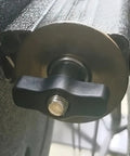 Close-up of 10 Pack Black M8 Through Hole T Knobs Built Tough Quick Release Clamping Nuts for T Track use.