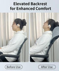 Ergonomic Office Chair Headrest With Adjustable Neck Support Pillow, Memory Foam Comfort And Removable Washable Cover, before and after use