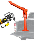 Heavy Duty Truck Mounted Bed Crane Built Damn Tough With Rock Solid Steel Frame, wired remote control and 3000W motor in pickup truck.