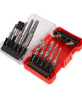 Super Cool 11 Piece Screw Extractor Kit Makes Broken Bolt Removal A Breeze For Your Car Garage With Tap Adapter And Extension Bar Set Up, 11-piece case
