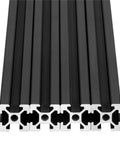 Cool 20X20mm T-Slot Aluminum Extrusion Profile 4pcs Anodized Linear Rail showing close-up of black anodized finish.