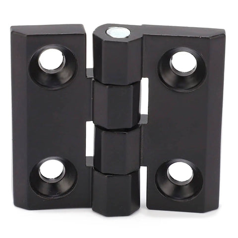 Front view of Whisper Quiet Self Closing Black Door Hinges With Double Spring Screws Included Interior Zinc Alloy Cabinet Hinge 47x50mm