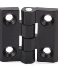 Zinc Alloy Screw Mounting Door Hinge With Auto Close Double Spring for Cabinet Doors and Utility Boxes, black finish, 4 holes