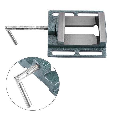 Fabater Heavy Duty 4 Inch Drill Press Vise With Cast Iron Body For Milling Machine Clamp showing sturdy jaws and guiding rod.