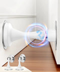 Heavy Duty Magnetic Door Stop Set 2 Pack Keeps Doors Open With Powerful Hold, Wall Or Floor Mount, No Drill 3M Adhesive Or Screws, Stainless Steel White in use