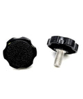 Heavy Duty 3/8 By 24 Fine Thread Thumb Screws With Black Round Knurled Knobs And Lock Tight Ergonomic Grip 304 Stainless Steel Clamping Bolts For Router Tables And Shop Jigs Zero Sweat Adjustments 2 Pack, black knurled knobs with stainless steel threaded shafts
